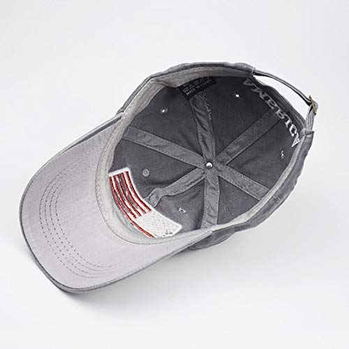 Mealah Men's American-Flag Baseball-Cap Embroidery - Washed Adjustable USA Dad Hat for Women Grey