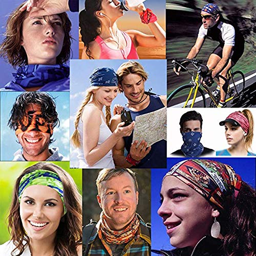 Cutewing Magic Scarf Seamless Bandanas Magic Headband Outdoor Neck Gaiter Elastic Face Mask Multi Headwear Sport Sweatband UV Balaclava Pack of 10