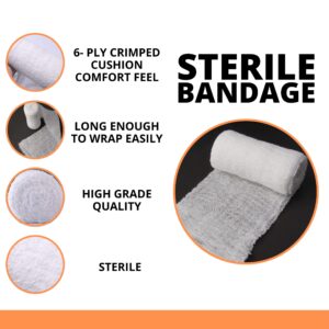 8 Pack Sterile Gauze Stretch Bandage Roll, 4.5 Inch x 4.1 Yards 6 Ply Approved, Kerlix Gauze Bandage Rolls Used for Wound Care, Easy to Use Cotton Ply Rolled Hand Wrap Dressing Ankles & Knees