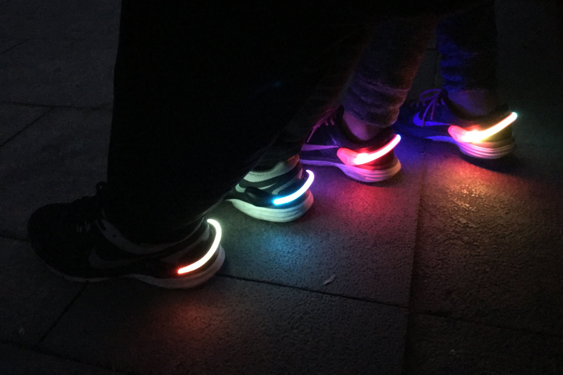 Shoe Clip Lights (2 Pack) Reflective Safety Night Running Gear for Runners Joggers Bikers Walkers, Color Changing RGB Strobe and Steady Color Flash Mode, Water Resistant and Bonus Screw Driver