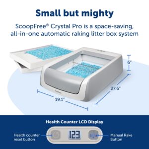 PetSafe ScoopFree Crystal Pro Self-Cleaning Cat Litterbox - Never Scoop Litter Again - Hands-Free Cleanup With Disposable Crystal Tray - Less Tracking, Better Odor Control - Includes Disposable Tray