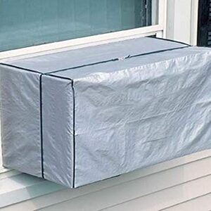 Dependable Industries Vinyl Outside Window Unit AC Air Conditioner Cover with Straps Keep Dirt and Dust Out in The Off Season (Silver - 25.5" x 17" x 20.5")