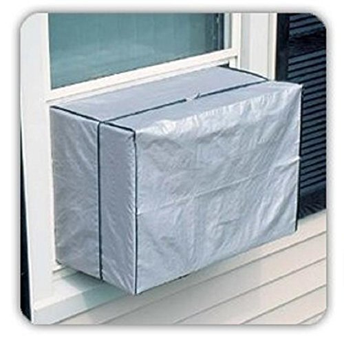 Dependable Industries Vinyl Outside Window Unit AC Air Conditioner Cover with Straps Keep Dirt and Dust Out in The Off Season (Silver - 25.5" x 17" x 20.5")