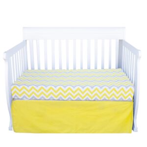 Pam Grace Creations 3 Piece Sunshine Yellow and Gray Chevron Crib Bedding Set