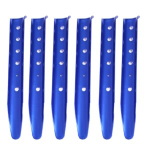 azarxis snow sand tent stakes pegs aluminum u-shaped lightweight heavy duty ground nails for beach shade canopy camping hiking backpacking picnic (blue)