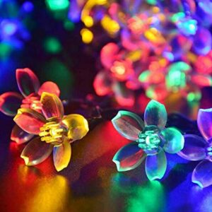 2 Pack Solar Strings Lights, 46 Feet 100 LED Flower Solar Fairy Lights, Garden Lights for Outdoor, Home, Lawn, Wedding, Patio, Party and Holiday Decorations- Multi Color