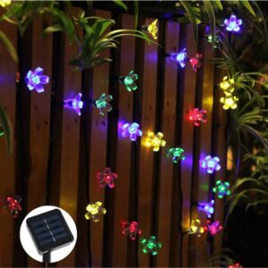 2 Pack Solar Strings Lights, 46 Feet 100 LED Flower Solar Fairy Lights, Garden Lights for Outdoor, Home, Lawn, Wedding, Patio, Party and Holiday Decorations- Multi Color