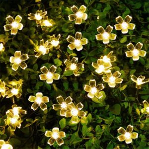 2 Pack Solar Strings Lights, 46 Feet 100 LED Flower Solar Fairy Lights, Garden Lights for Outdoor, Home, Lawn, Wedding, Patio, Party and Holiday Decorations- Multi Color