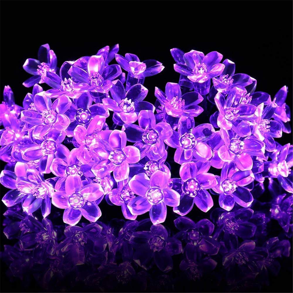 2 Pack Solar Strings Lights, 46 Feet 100 LED Flower Solar Fairy Lights, Garden Lights for Outdoor, Home, Lawn, Wedding, Patio, Party and Holiday Decorations- Multi Color