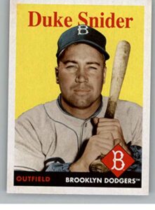 2019 topps archives baseball #20 duke snider brooklyn dodgers (1958 topps design) official mlb trading card