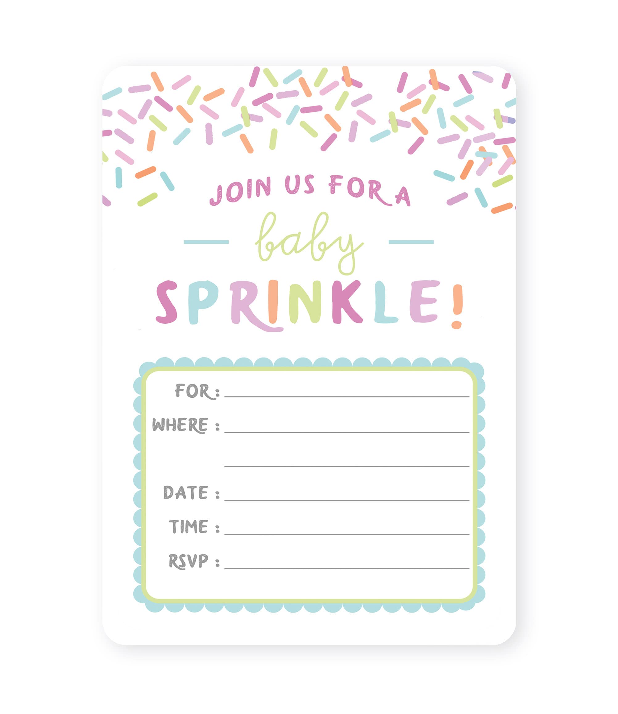 M Market On Mainstreet Baby Sprinkle Baby Shower Invitations, 25 Count