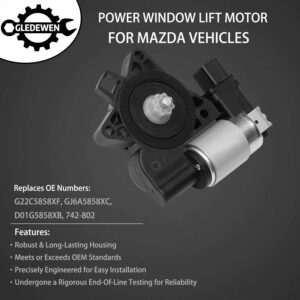 Power Window Lift Motor | for Mazda 3, Mazda 5, Mazda 6, Mazda CX-7, Mazda CX-9, Mazda RX-8 | Replace# G22C5858XF, GJ6A5858XC, D01G5858XB, 742-802