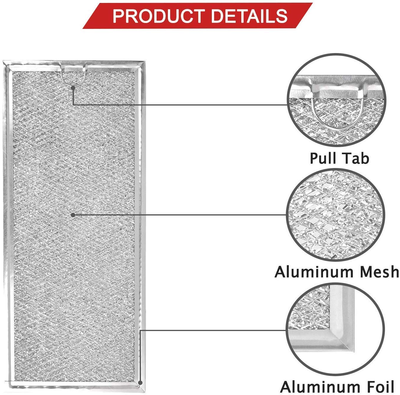 Microwave Grease Filter Compatible with Whirlpool and GE Microwaves 2 Pack Approx 13" x 6"