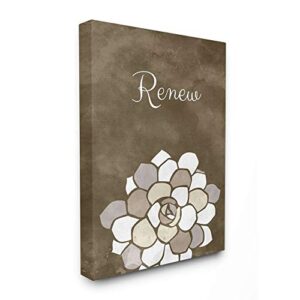 Stupell Industries Renew Mosaic Flower Brown Bathroom, Design by Artist Ziwei Li Wall Art, 16 x 1.5 x 20, Canvas