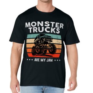 Vintage Monster Truck Are My Jam Retro Sunset Cool Engines T-Shirt