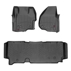 WeatherTech Custom Fit FloorLiners for Ford Super Duty - 1st & 2nd Row (444261V-443053V), Black