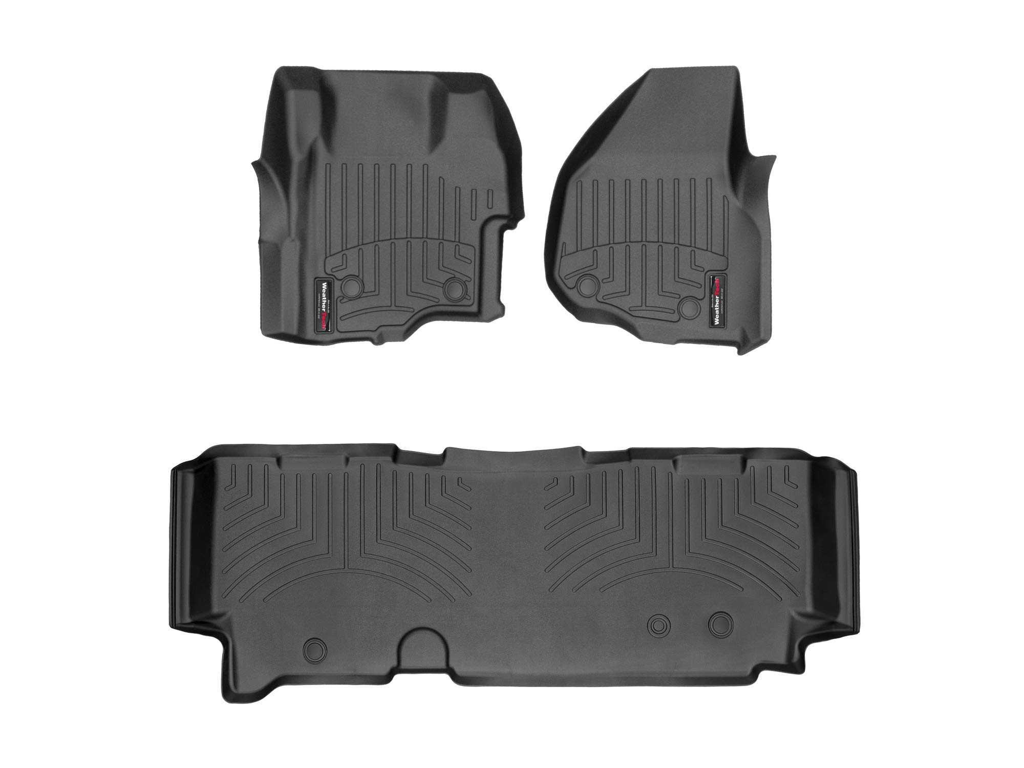 WeatherTech Custom Fit FloorLiners for Ford Super Duty - 1st & 2nd Row (444261V-443053V), Black