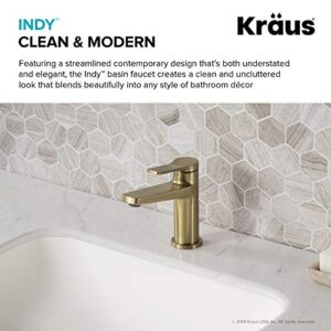 KRAUS Indy Single Handle Basin Bathroom Faucet in Brushed Gold, KBF-1401BG