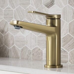 KRAUS Indy Single Handle Basin Bathroom Faucet in Brushed Gold, KBF-1401BG