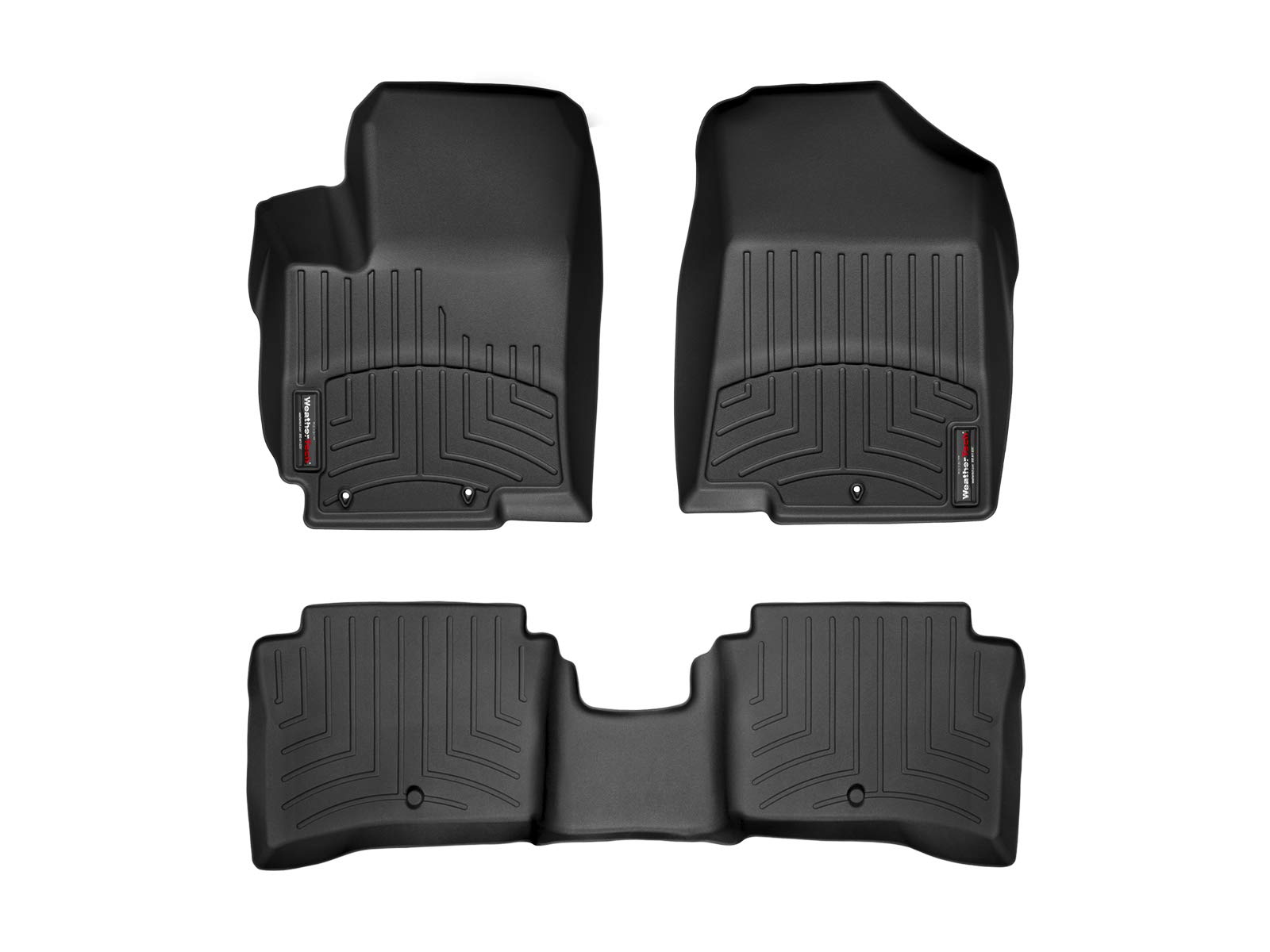 WeatherTech Custom Fit FloorLiners for Kia Rio - 1st & 2nd Row (44395-1-3), Black