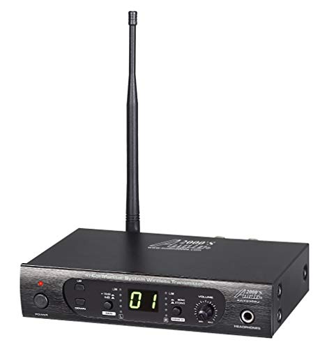 Audio2000'S AWM6309U UHF 100 Selectable Frequency Wireless in-Ear Monitor System with Two Wireless Receivers and a PVC Carrying Case