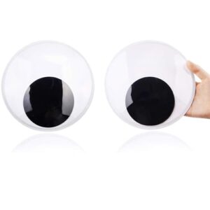 diyasy 7.5 inches giant googly eyes, 2 pcs large wiggle eyes self adhesive for diy craft decorations and christmas ornaments.