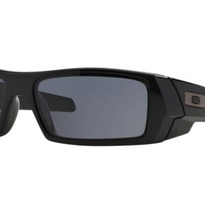 Oakley GASCAN OO9014 Sunglasses for Men + Vision Group Accessories Bundle (Polished Black/Grey (03-471), 60, Millimeters)