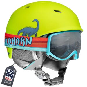 wildhorn spire combo pack ski helmet kids- snowboard helmet with goggles for toddlers, boys, & girls - us ski team official supplier - snowboarding helmet for kids