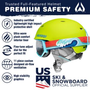 Wildhorn Spire Combo Pack Ski Helmet Kids- Snowboard Helmet with Goggles for Toddlers, Boys, & Girls - US Ski Team Official Supplier - Snowboarding Helmet for Kids