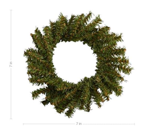 Pack of 2 Artificial Holiday Pine Wreaths (7 Inch) by Factory Direct Craft - Small Christmas Pine Wreaths Holiday Decoration for Kitchen Cabinets, Dining Room Chairs and Holiday Tables