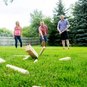 Yard Games Kubb Regulation Size Outdoor Tossing Game with Carrying Case, Instructions, and Boundary Markers