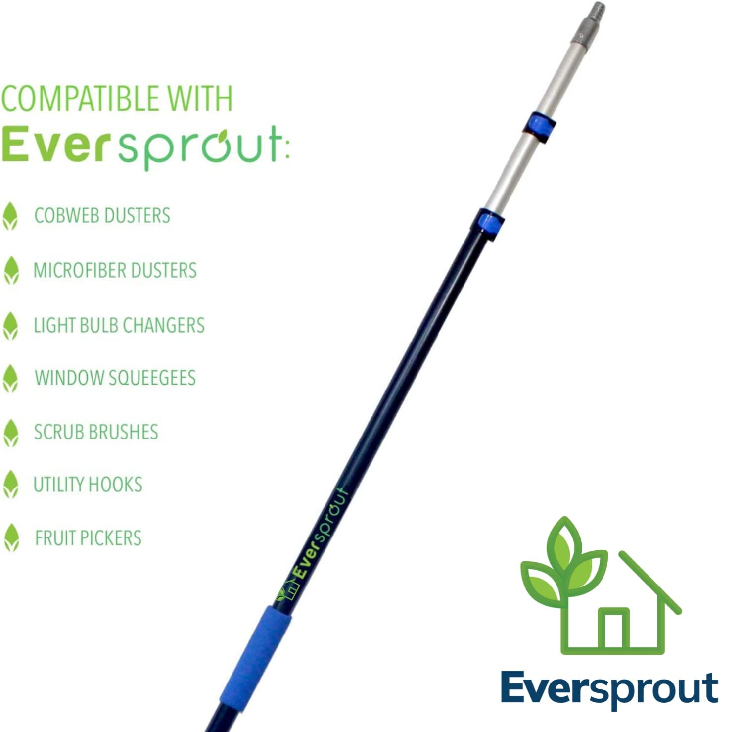 EVERSPROUT Telescoping Boat Hook | Floats, Scratch-Resistant, Sturdy Design | Durable & Lightweight, 3-Stage Anodized Aluminum Pole | Threaded End for Boating Accessories