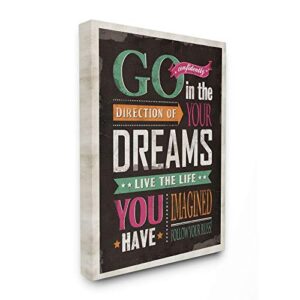 Stupell Industries Go Confidently Inspirational Vintage Word Design Canvas, Multi-Color