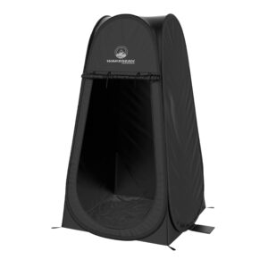 pop up pod - privacy shower tent, dressing room, or portable toilet stall with carry bag for camping, beach, or tailgate by wakeman outdoors (black)