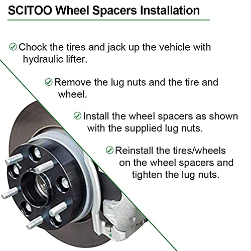 SCITOO 4X 8x170 2 inch Wheel Spacers 8x170mm 8 Lug 14x1.5 Studs 130mm Compatible with for F-250 for F-350 Super Duty