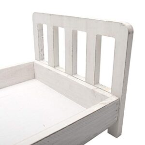 Erthree Baby Photography Bed Baby Photo Props White Wood Doll Bed Detachable Photo Background for Baby Photo Studio