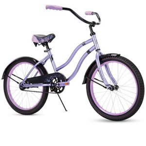 Fairmont 20" Cruiser Bike, Metallic Lavender Frame, Comfort Padded Saddle, Ergonomic Design, Anti-Spray Fenders, Quick Connect Build