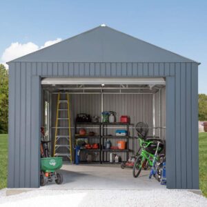 SOJAG GRC1215 Everest Wind & Snow Rated Steel Garage - 12 ft. x 15 ft. x 10 ft. Charcoal