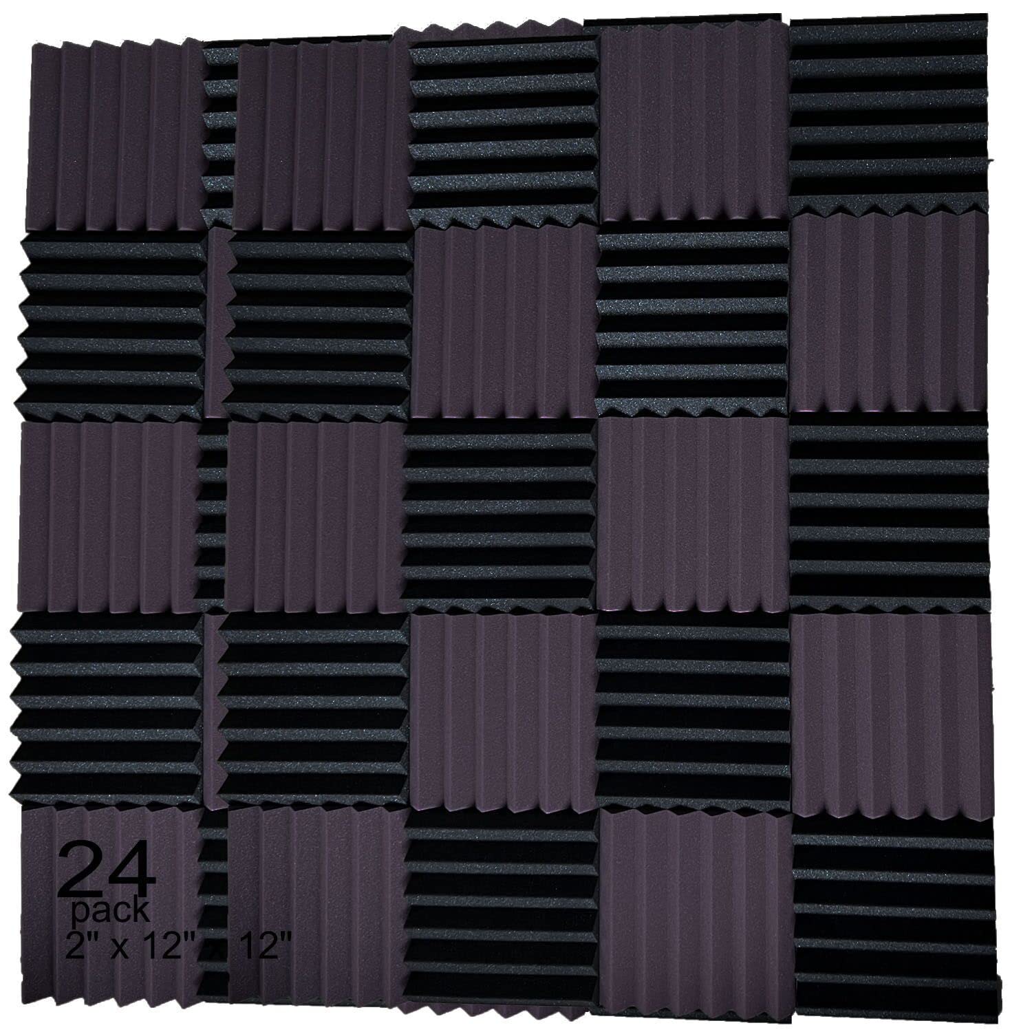 96 PACK Medium Sale Acoustic Foam Soundproof foam (Black/burgundy)
