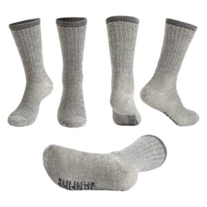 janfine merino wool hiking socks thermal warm cushion boot socks for men & women（（dark grey(2 pairs),us size 9-13）