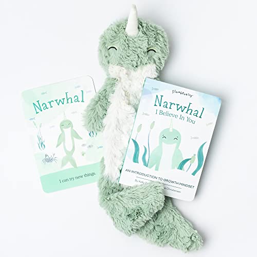 Slumberkins Narwhal Snuggler, Promotes Growth Mindset, Problem Solving & Teamwork | Cuddly Interactive Creatures for Ages 0+