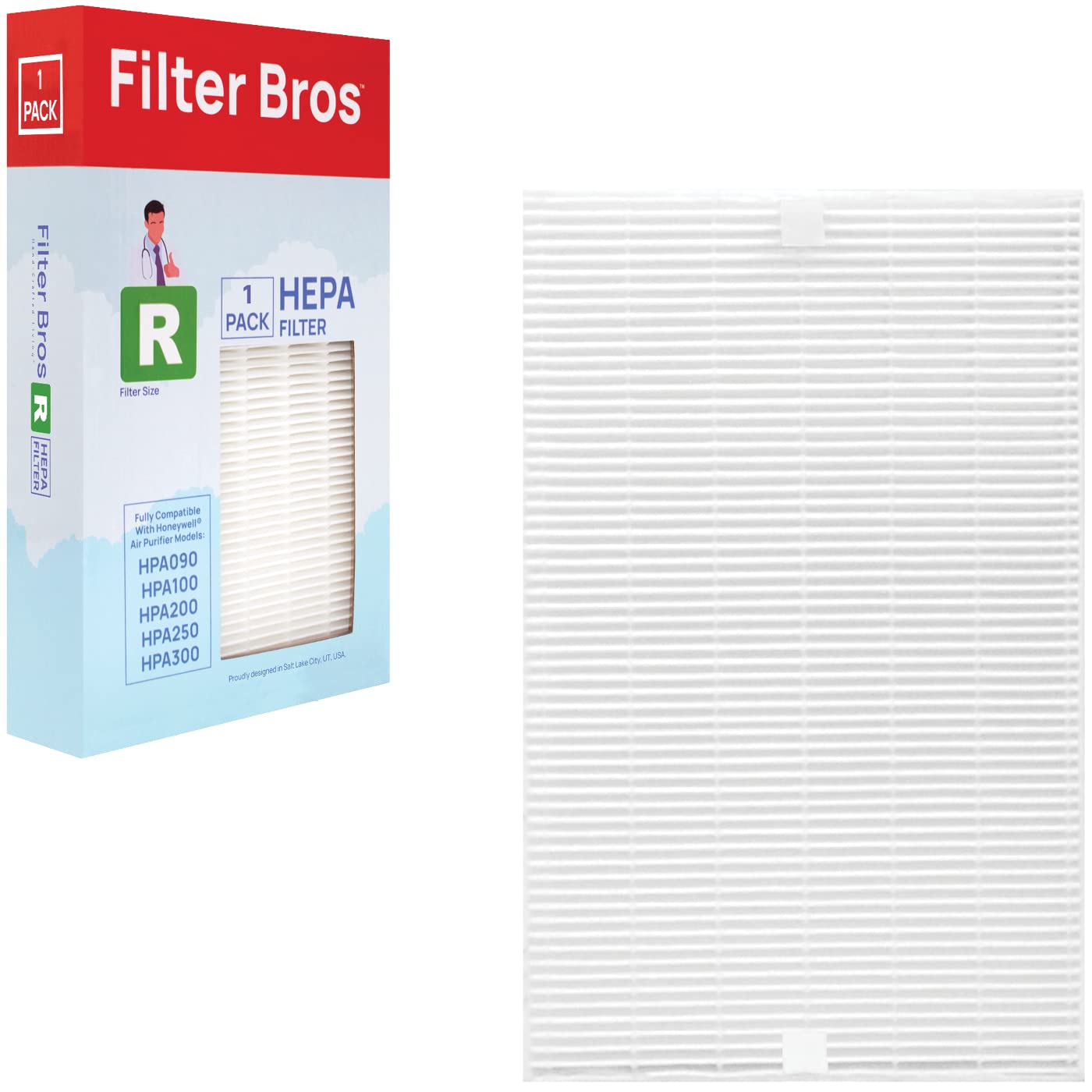 Filter Bros HRF-R1 HEPA Replacement Filter R 1 Pack Fits Honeywell HPA100 Series