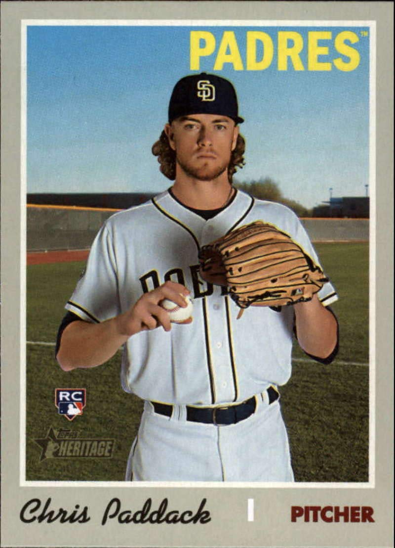 2019 Topps Heritage High Number Baseball #703 Chris Paddack SP Short Print San Diego Padres Official Update MLB Trading Card From Topps