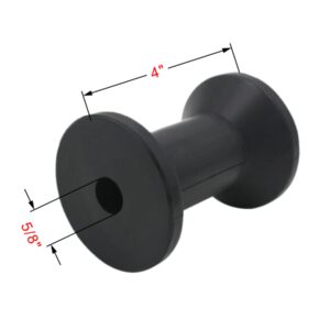 UANOFCN 4 Inch Width Boat Trailer Black Rubber Spool Roller - 5/8 Inch Hole