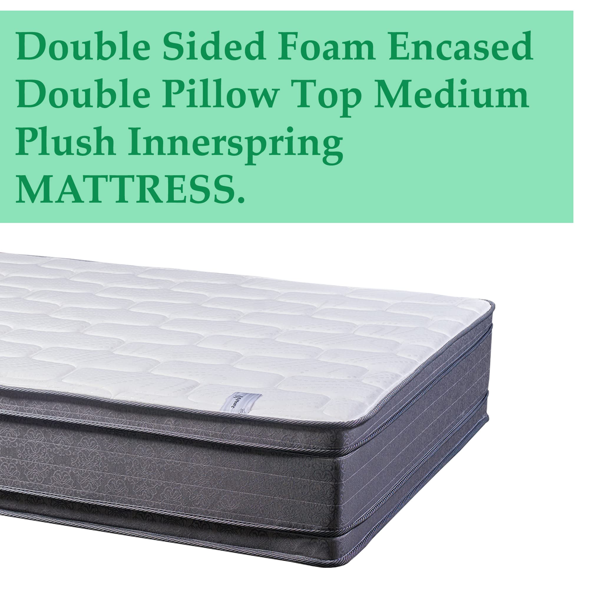 Nutan 13-Inch Firm Euro Top Double Sided Foam Encased Innerspring Mattress , California King Black.