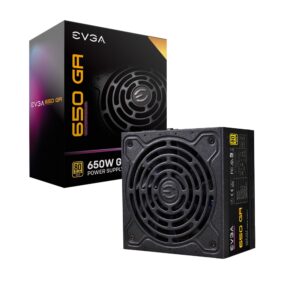 evga supernova 650 ga, 80 plus gold 650w, fully modular, eco mode with dbb fan, 10 year warranty, compact 150mm size, power supply 220-ga-0650-x1