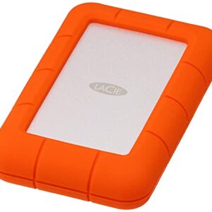 LaCie Rugged Mini, 5T,B USB 3.0 Portable 2.5 inch External Hard Drive for PC and Mac, Orange/Grey, with Rescue Services (STJJ5000400)