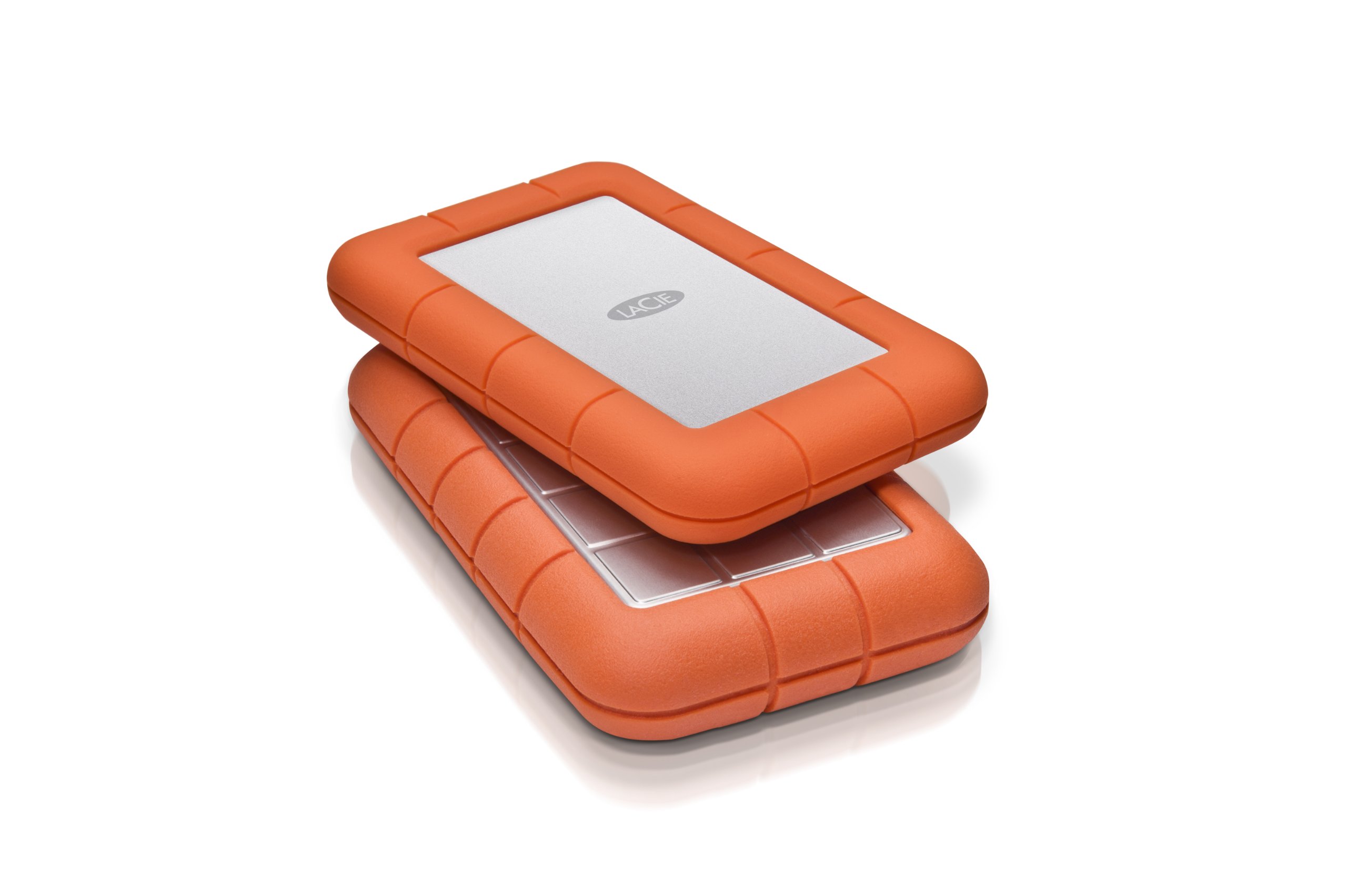 LaCie Rugged Mini, 5T,B USB 3.0 Portable 2.5 inch External Hard Drive for PC and Mac, Orange/Grey, with Rescue Services (STJJ5000400)