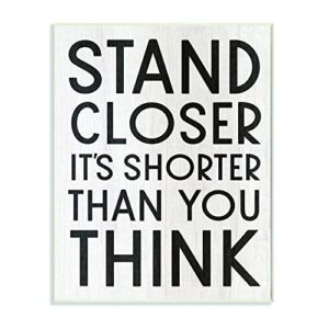 stupell industries stand closer funny bathroom wood texture word, design by artist daphne polselli art, 10 x 0.5 x 15, wall plaque