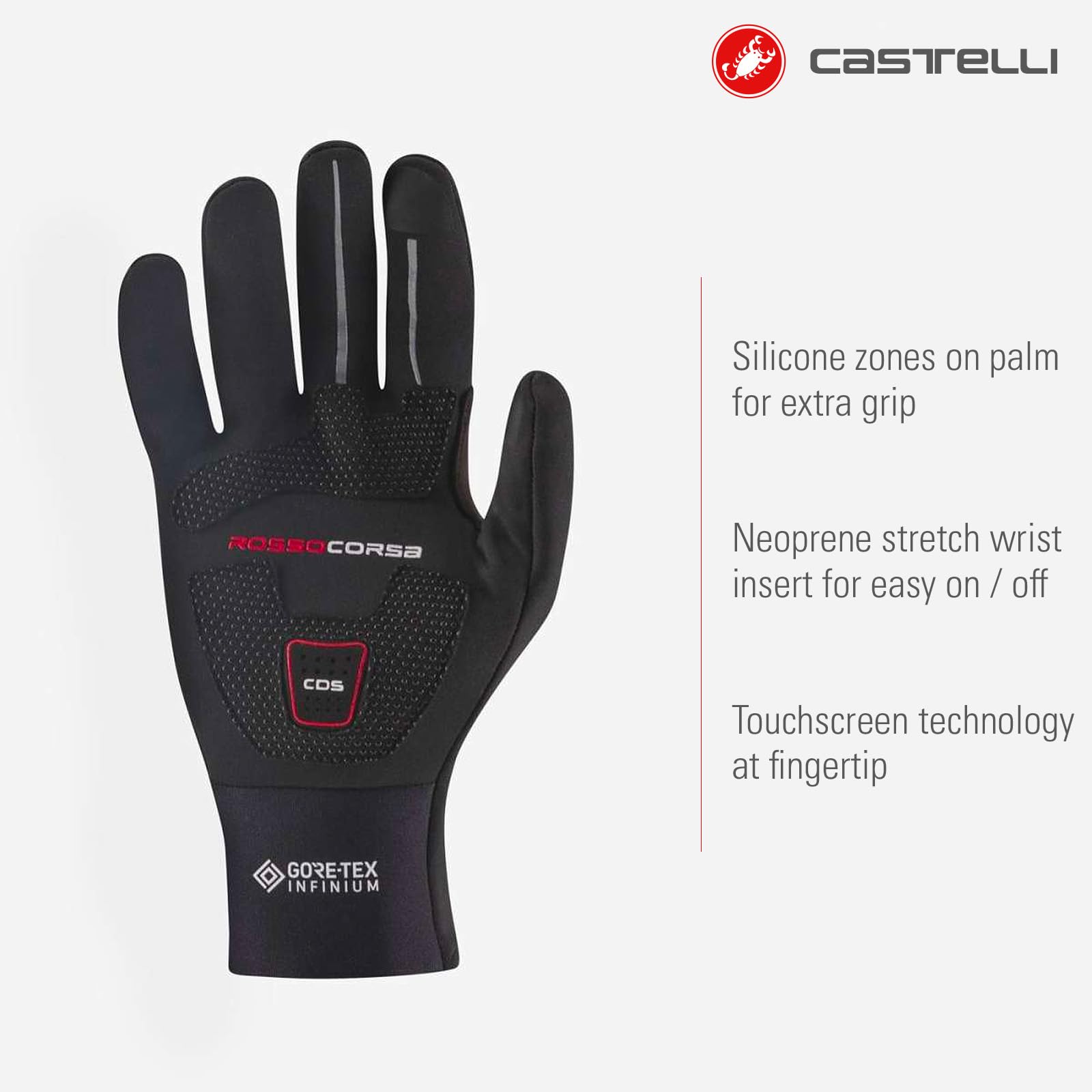 Castelli Men's Perfetto ROS Glove for Road and Gravel Biking I Cycling - Black - XX-Large